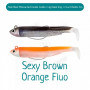 Силиконова примамка - FIIISH Black Minnow No1 Double Combo 2 Jig Heads 4.5g - 2 Lure Bodies 7cm_Fiiish