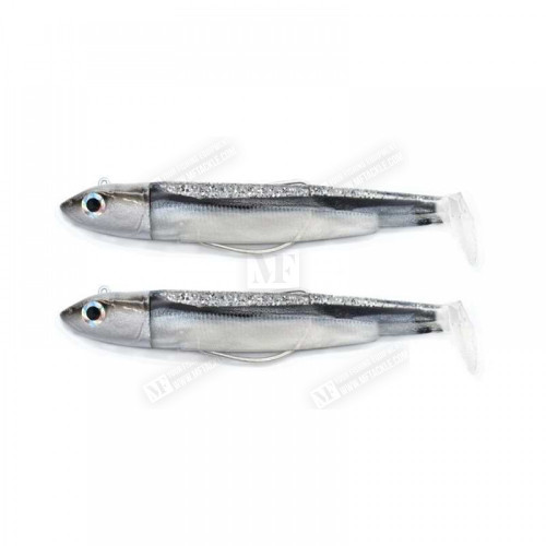 Силиконова примамка - FIIISH Black Minnow No2 Double Combo 2 Jig Heads 10g - 2 Lure Bodies 9cm_Fiiish