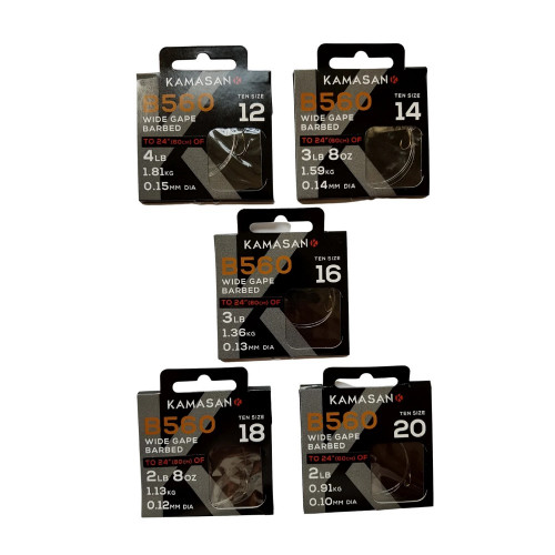 Вързани куки - KAMASAN B560 Barbed Hooks to Nylon_KAMASAN
