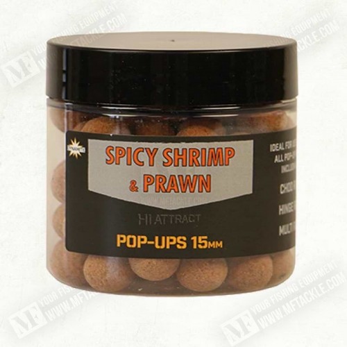 Плуващи топчета - DYNAMITE BAITS Spicy Shrimp and Prawn Foodbait Pop Up 15mm_Dynamite Baits