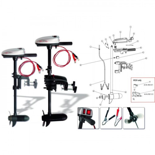 Електрически двигател RHINO VX24 COBOLD Outboard Motor 30cm |_Rhino