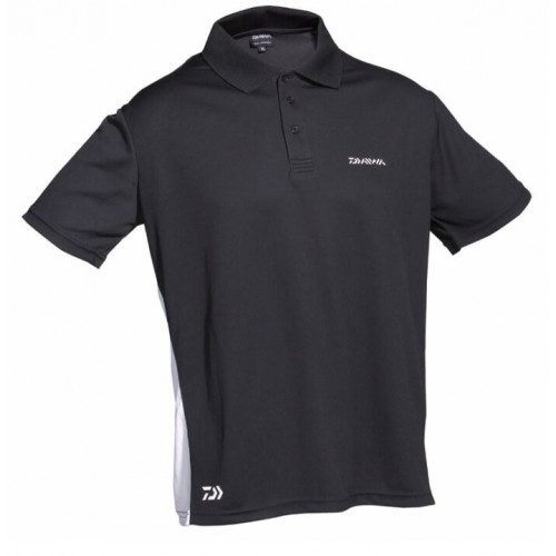 Тениска DAIWA D-VEC POLO SHIRT BLACK/WHITE |_Daiwa