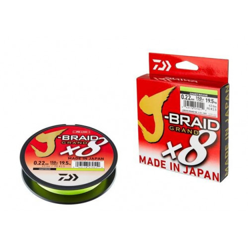 Плетено влакно Daiwa J-BRAID GRAND X8 ЖЪЛТО (Chartreuse) - 270m_Daiwa