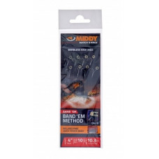 Вързани куки с ринг за пелети - MIDDY Band'Em Method Barbless Hair Rigs - 8 бр в пакет |