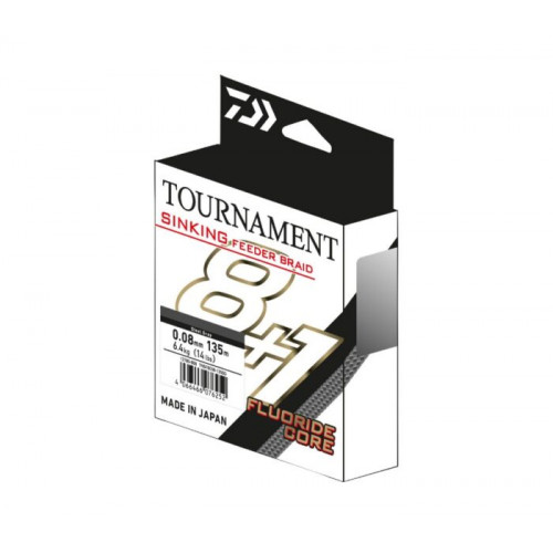Плетено влакно за фидер риболов Daiwa TOURNAMENT FEEDER BRAID SINKING X8+1 GRAY (тъмно сив) - 135m |_Daiwa