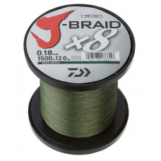 Плетено влакно Daiwa J-BRAID X8 DARK GREEN (тъмно зелено) - 1500m |