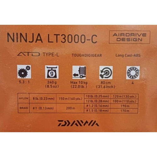 Макара с преден аванс DAIWA 23 NINJA LT_Daiwa