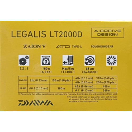 Макара с преден аванс DAIWA LEGALIS LT 23_Daiwa