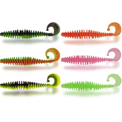 Силиконова примамка MAGIC TROUT T-WORM TWISTER 5.5cm/1.5gr - 6 бр в опаковка_Quantum