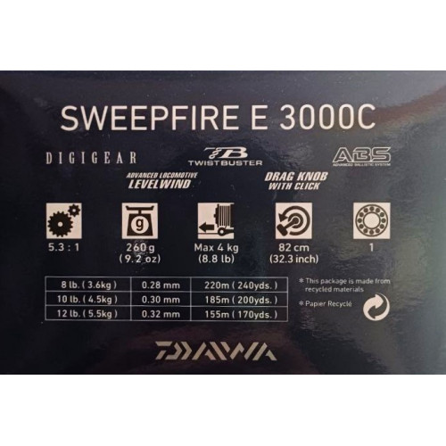 Макара с преден аванс DAIWA SWEEPFIRE EC_Daiwa