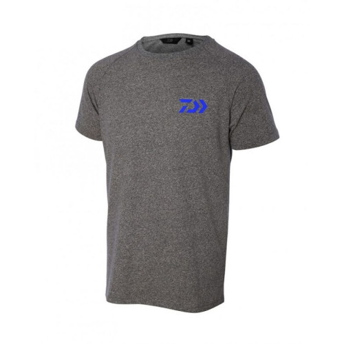Тениска DAIWA D-VEC T-SHIRT - светло сива със синьо лого |_Daiwa