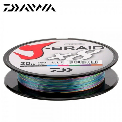 Плетено влакно Daiwa J-BRAID X8 MULTICOLOUR (мултиколор) - 150m_Daiwa