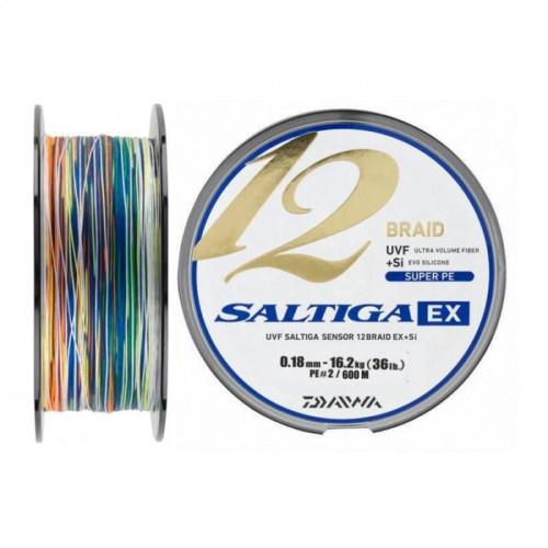 Плетено влакно Daiwa SALTIGA 12 BRAID UVF+SI - Multicolour (мултиколор) - 600m_Daiwa