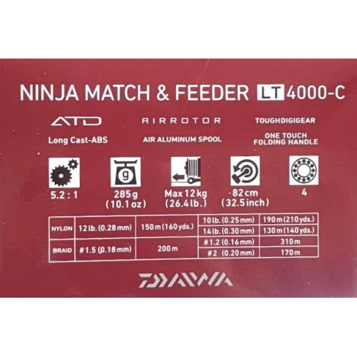 Макара с преден аванс DAIWA 18 NINJA MATCH & FEEDER LT 3000/4000/6000SS_Daiwa