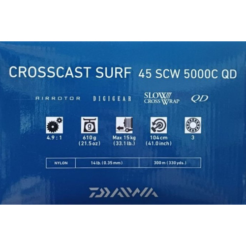 Шаранджийска Макара DAIWA 20 CROSSCAST SURF 45 SCW QD_Daiwa