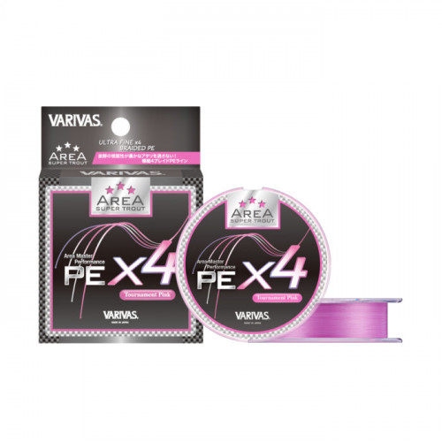 Плетено влакно VARIVAS AREA Super Trout PE x4 [Tournament Pink] - 75m |_Varivas