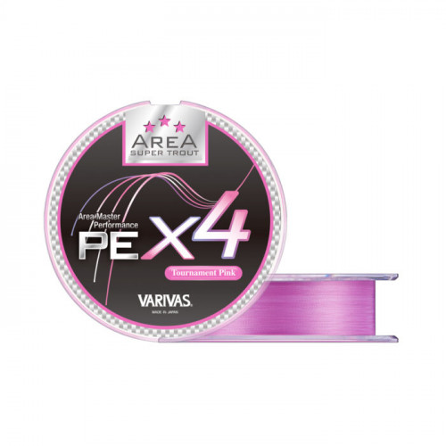 Плетено влакно VARIVAS AREA Super Trout PE x4 [Tournament Pink] - 75m |_Varivas