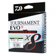 Плетено влакно DAIWA TOURNAMENT 8 BRAID EVO+ SUPERSLIM CHARTREUSE (жълто) - 135m