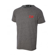 Тениска DAIWA D-VEC T-SHIRT - светло сива с червено лого |