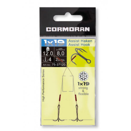 Помощна тройна кука с метален повод за силиконови примамки Cormoran 1x19 Assist Hook_Cormoran