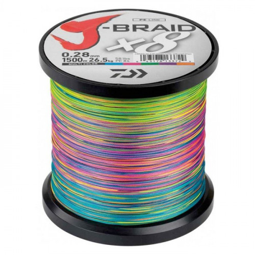 Плетено влакно Daiwa J-BRAID X8 MULTICOLOUR (мултиколор) - 1500m_Daiwa