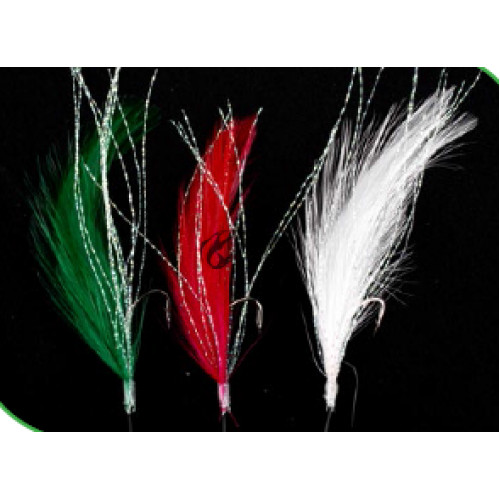 Чепаре Rig3 Mackerel Feathers Mixed Colour/Flashabou 3 #2 Silver Hook_Ron Thompson