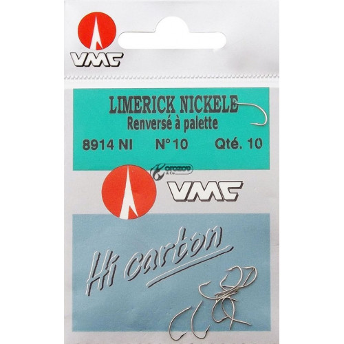 Карбонови куки VMC LIMERICK NI  REVERSED модел, цвят никел, налични в различни размери_VMC