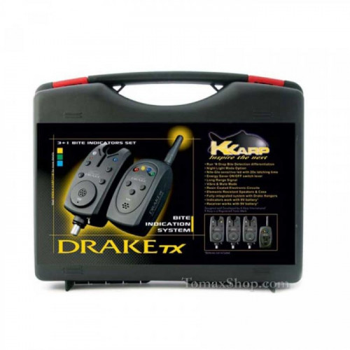 Комплект сигнализатори със станция K-KARP DRAKE XT BITE ALARM SET 3+1_K-KARP