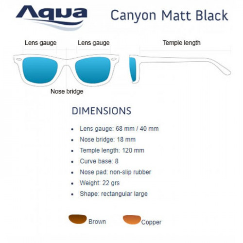 Слънчеви очила AQUA CANYON BLACK MATT R_AQUA