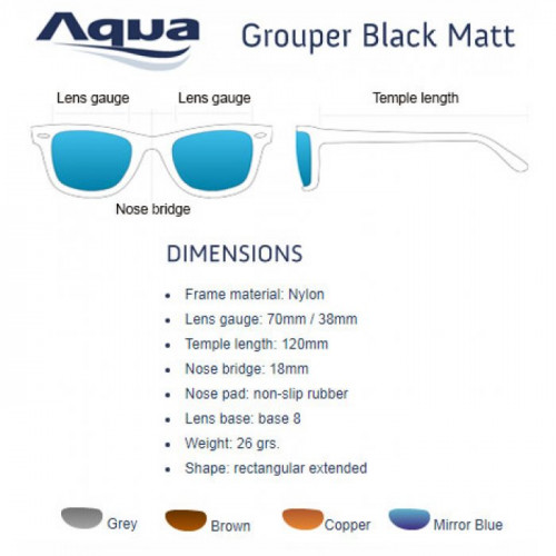 Слънчеви очила AQUA GROUPER BLACK MATT_AQUA