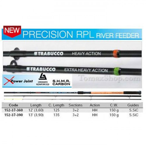 TRABUCCO PRECISION RPL RIVER FEEDER HH 150gr. 3.90m., фидер въдица_TRABUCCO