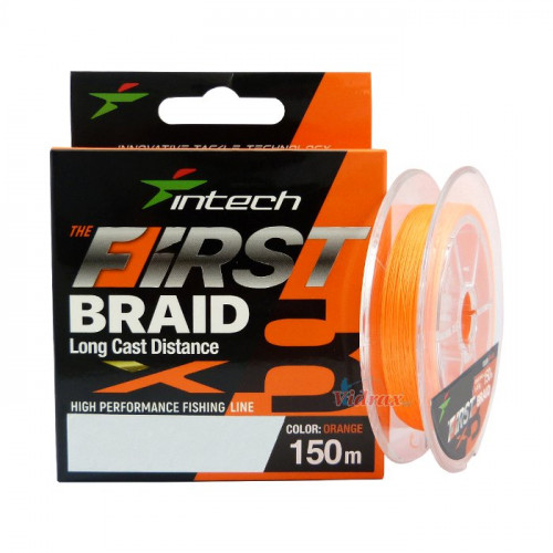 8 Нишково влакно First braid PE X8 #0.4 0.104 мм 150 м Orange - Intech_Intech