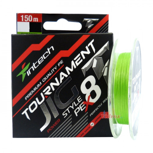 8 Нишково влакно Tournament Jig Style PE X8 150 м #0.6 0.128 мм Fluo Green - Intech_Intech