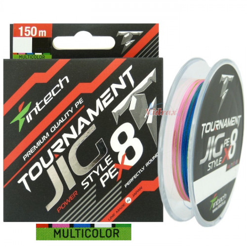 8 Нишково влакно Tournament Jig Style PE X8 150 м #0.6 0.128 мм Multicolor - Intech_Intech