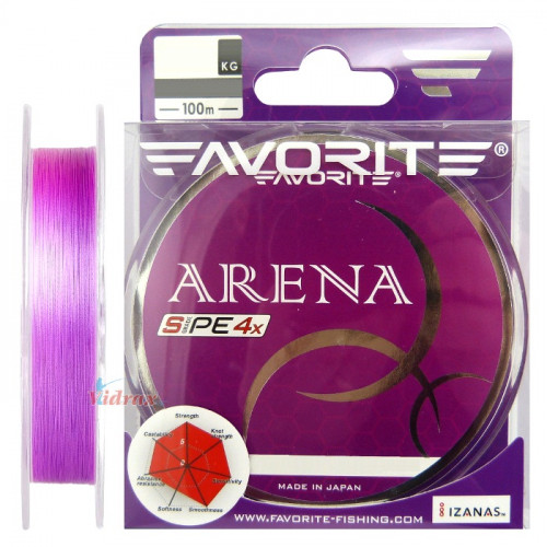 Влакно Arena PE 4x #0.2 100 м Purple - Favorite_FAVORITE