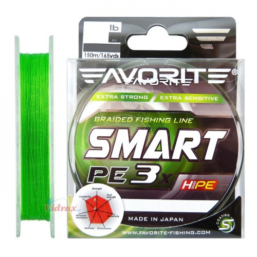 Влакно Smart PE 3x #0.3 150 м Light Green - Favorite_FAVORITE