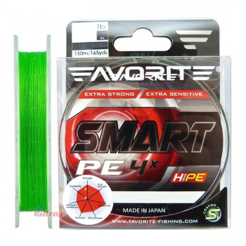 Влакно Smart PE 4x #0.4 150 м Light Green - Favorite_FAVORITE