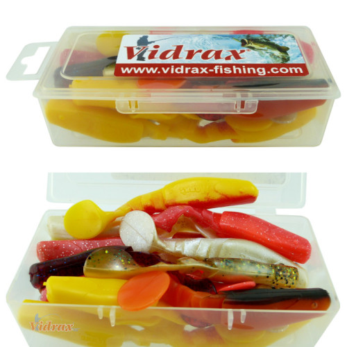 Кутия със силиконови рибки Mann`s 20 броя смес - Vidrax VIDRAX Силикони