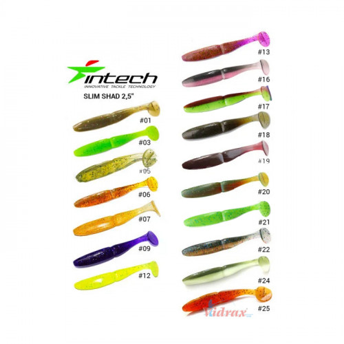 Силиконови рибки Slim Shad 2.5/63 мм Цвят #12 - Intech_Intech