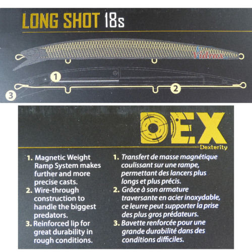 Воблер DEX Long Shot 18 см 28.7 гр Sinking Цвят White Chart 1550594 - Berkley-Berkley-vi-21864