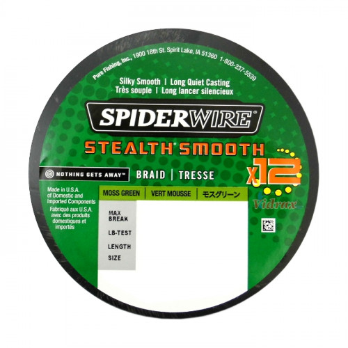 12 Нишково влакно Stealth Smooth Braid 150 м - 0.06 мм Зелено - SpiderWire_SPIDER