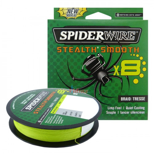 8 Нишково влакно Stealth Smooth Braid 150 м - 0.13 мм Жълто 1515618 - SpiderWire_SPIDER