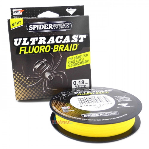 Влакно Ultracast Fluoro Braid Hi-Vis Yellow 0.18 мм - 110 м - SpiderWire_SPIDER