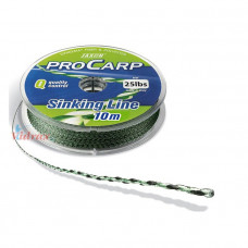 Плетено влакно Pro Carp Sinking Line 25lbs 10 м - Зелено/Черно